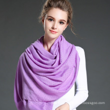 Women in Winter to Keep Warm Plain Purple   Polyester Scarf Shawl